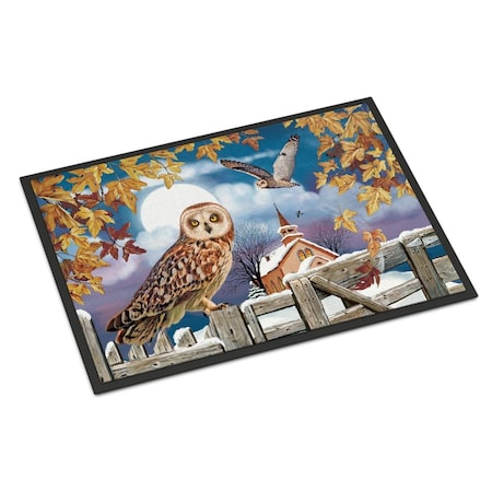 Carolines Treasures 18 x 27 in. Short-Eared Owl in the Churchyard Indoor or Outdoor Mat PRS4032MAT
